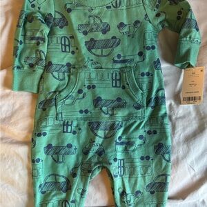 Carter's Green Bodysuit with Playful Print and Long Sleeves